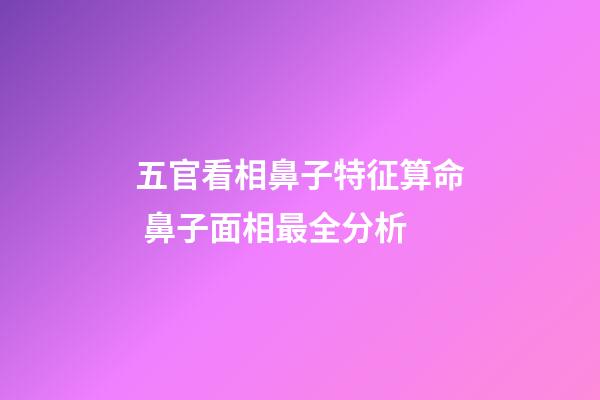 五官看相鼻子特征算命 鼻子面相最全分析